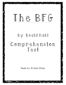 Preview of The BFG Comprehension Test