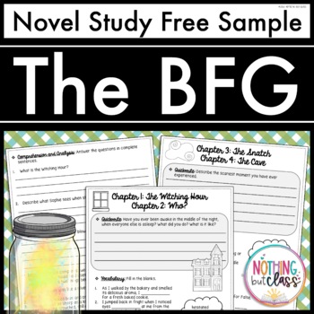 Preview of The BFG Novel Study FREE Sample | Worksheets and Activities