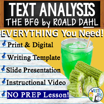 Preview of The BFG by Roald Dahl - Text Analysis Writing Prompt, Text Based Evidence Unit