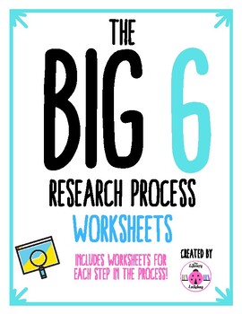 Preview of The BIG 6 Research Process Worksheets