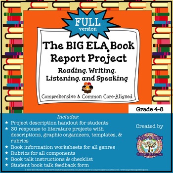 Preview of The BIG ELA Common Core Book Report Project FULL: Read/Write/Speak/Listen
