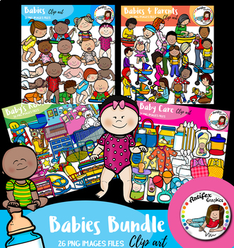 Preview of Babies bundle clip art features 139 items!