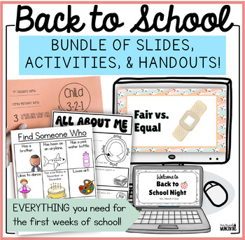 Preview of Back to School Bundle! Google Slides Printable Activities First Days of School