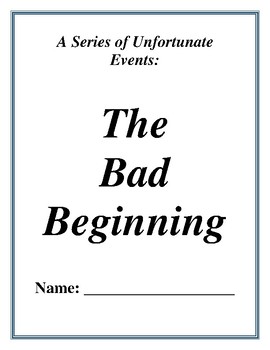Preview of No Prep Editable Activities for A Series of Unfortunate Events: Bad Beginning
