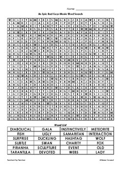 Preview of The Bad Guys Movie Differentiated Word Searches | Based on books by Aaron Blabey