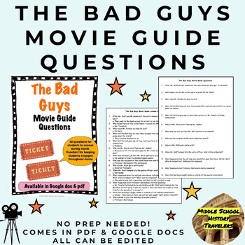 Preview of The Bad Guys Movie Guide Questions