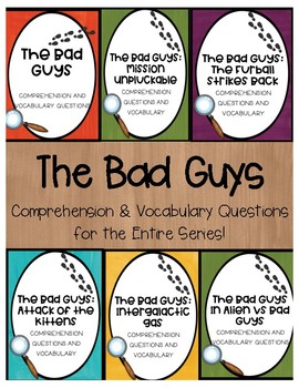 Preview of The Bad Guys Series Comprehension and Vocabulary Questions Bundle