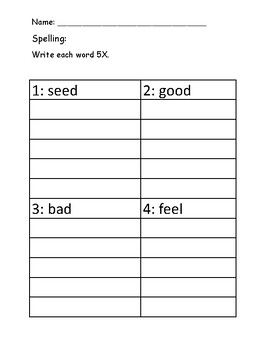 Preview of The Bad Seed - Focus Word Packet