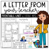 NO PREP A Letter From Your Teacher Back to School Activiti