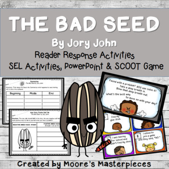 Preview of The Bad Seed: Reader Response Activities & SEL PowerPoint and SCOOT Game