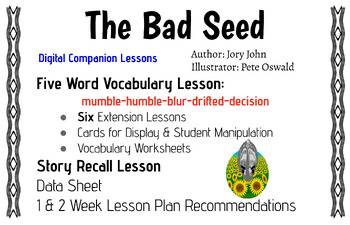 Preview of The Bad Seed Vocabulary & Recall Companion Lessons