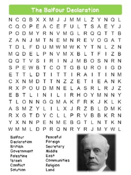 Preview of The Balfour Declaration - Word Search