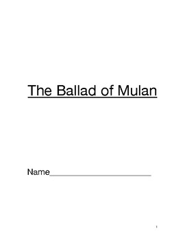 Preview of The Ballad of Mulan- Standard Based Tasks