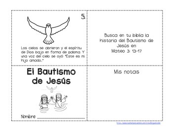 The Baptism of Jesus Spanish Mini Book - Librito del Bautismo de Jesus