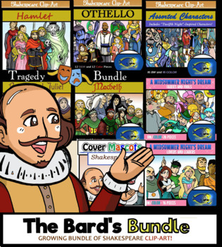 Preview of The Bard's BUNDLE! Growing Shakespeare Clip-Art Collection! 100+ Pieces!