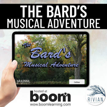 Preview of The Bards Music Adventure - D&D Themed Music Escape Room Game - Music Boom Cards