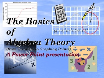 Preview of The Basics of Algebra Theory: From Variables to Graphing in Power Point