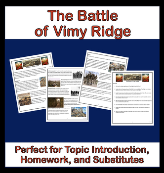 Preview of The Battle of Vimy Ridge Reading & Questions