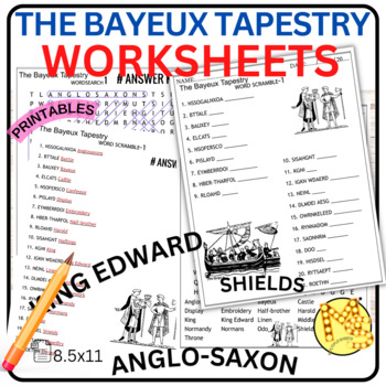 Preview of The Bayeux Tapestry Worksheets Word Scramble - Word Search