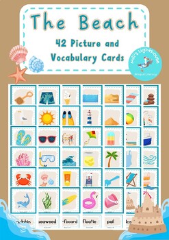 Preview of The Beach - Picture and Vocabulary Cards