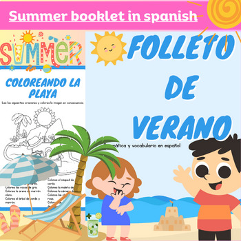 Preview of The Beach Summer in Spanish Activity Pack /Summer booklet -La Playa El Verano