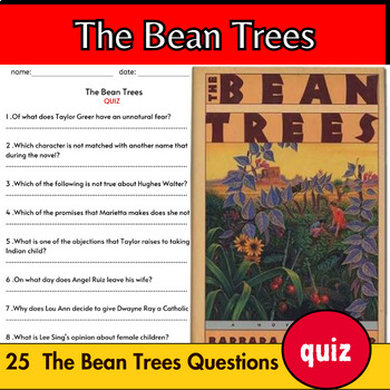The Bean Trees 25 Question Quiz key answer Character crossword
