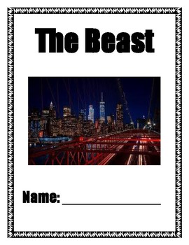 Preview of No Prep Editable Novel Guide for The Beast with Activities and Answer Key