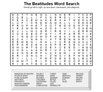 The Beatitudes KJV Worksheets by By the Inch | TPT
