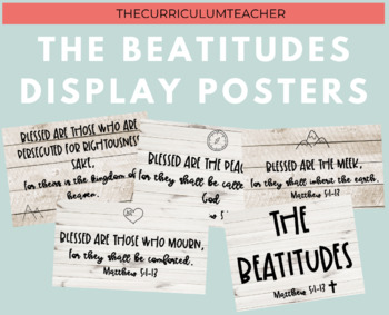 Preview of The Beatitudes Posters *Rustic Wood Theme