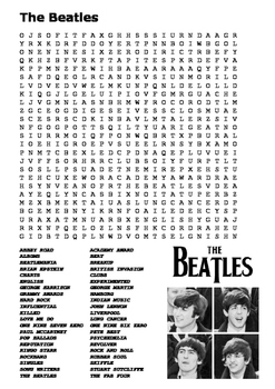 The Beatles Word Search in 2023  The beatles, Beatles party, Digital word