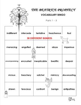 The Beatryce Prophecy vocabulary bingo by LEARNING FUN TPT