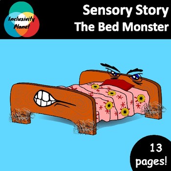 Preview of The Bed Monster SENSORY STORY including vocabulary cards/sequencing