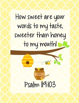 The Bee Tree Bible Verse Printable (Psalm 119:103)