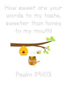The Bee Tree Bible Verse Printable (Psalm 119:103)
