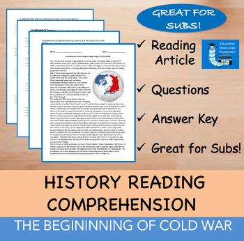 Preview of The Beginning of the Cold War - Reading Comprehension Passage & Questions