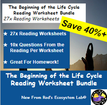 Preview of The Beginning of the Life Cycle Chapter Reading Worksheet Bundle **Editable**