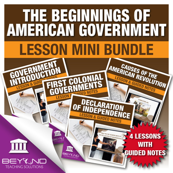Preview of The Beginnings of the U.S. Government Digital Lesson Mini Bundle