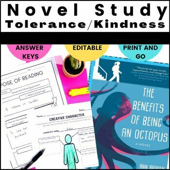 Preview of The Benefits of Being an Octopus Novel Study - Kindness Lesson BUNDLE