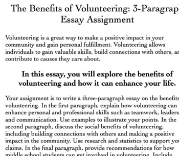 an essay about volunteering