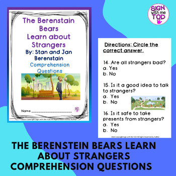 Preview of The Berenstain Bears Learn about Strangers Comprehension Questions