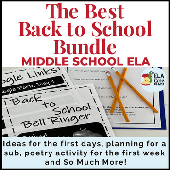 Preview of The Best Back to School Resource for Middle School ELA ~ Printable & Google
