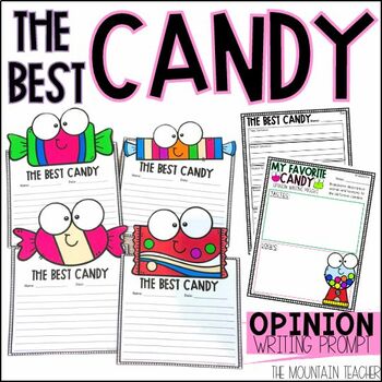 Preview of The Best Candy Opinion Craft | February Writing Prompt & Bulletin Bulletin Board