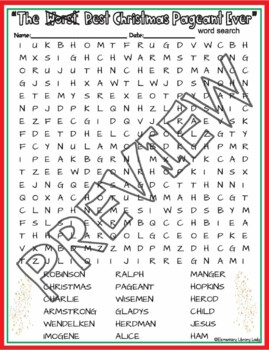 The Best Christmas Pageant Ever Activities Robinson Crossword Puzzle