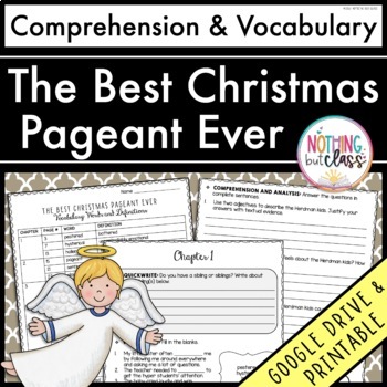 Preview of The Best Christmas Pageant Ever | Comprehension Questions and Vocabulary