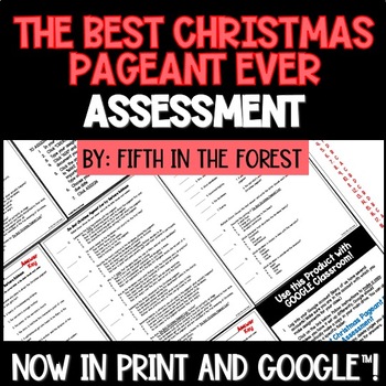 Preview of The Best Christmas Pageant Ever End of Novel Assessment for Upper Elementary