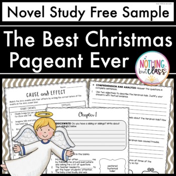 Preview of The Best Christmas Pageant Ever Novel Study FREE Sample