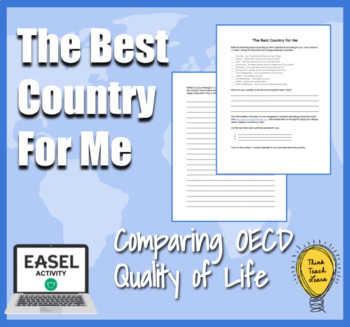 Preview of The Best Country For Me: OECD Quality of Life Worksheet