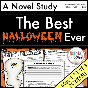 Preview of The Best Halloween Ever Novel Study Unit - Comprehension | Activities | Tests