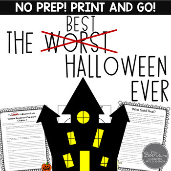 Preview of The Best Halloween Ever Novel Unit Common Core Aligned