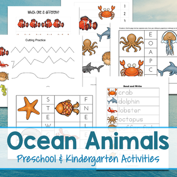 Preview of Ocean Animals Preschool and Kindergarten Activities